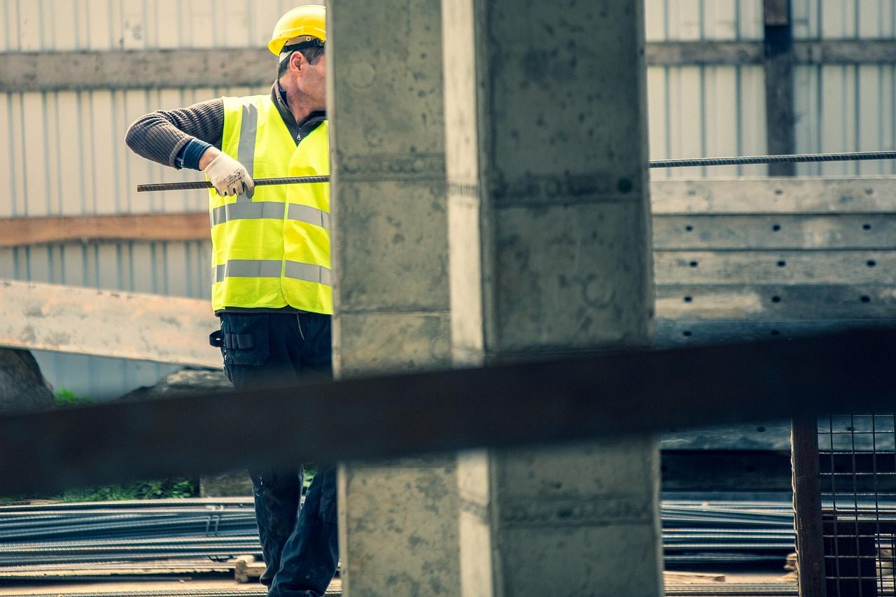 A tradesperson on the job at a work site